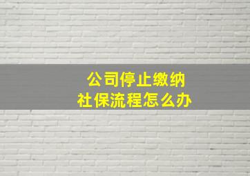 公司停止缴纳社保流程怎么办