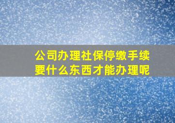 公司办理社保停缴手续要什么东西才能办理呢