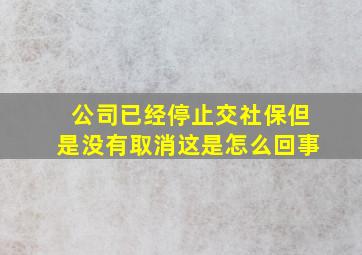 公司已经停止交社保但是没有取消这是怎么回事