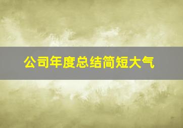 公司年度总结简短大气