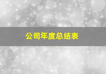 公司年度总结表