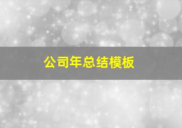 公司年总结模板