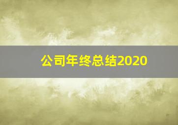 公司年终总结2020