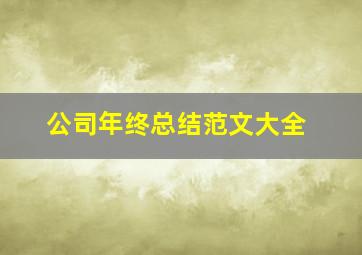 公司年终总结范文大全