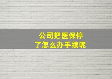 公司把医保停了怎么办手续呢