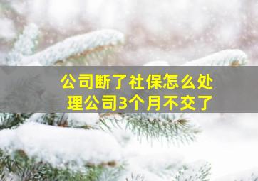 公司断了社保怎么处理公司3个月不交了