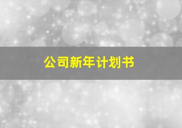 公司新年计划书