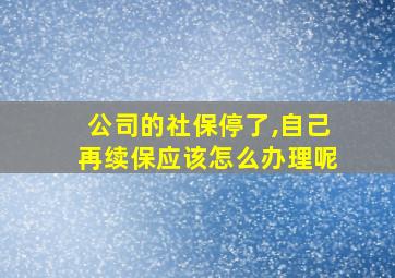 公司的社保停了,自己再续保应该怎么办理呢