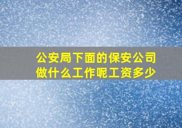 公安局下面的保安公司做什么工作呢工资多少