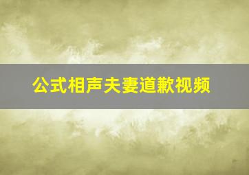 公式相声夫妻道歉视频