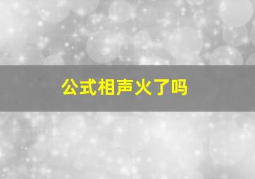 公式相声火了吗