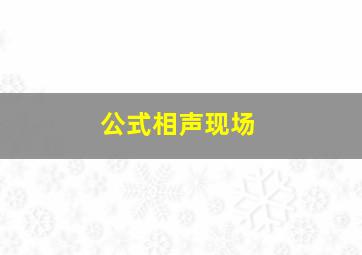 公式相声现场