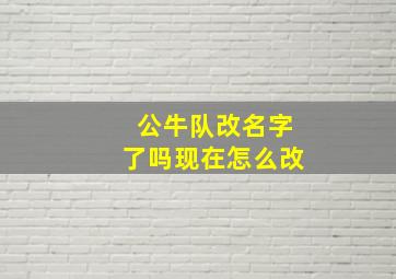 公牛队改名字了吗现在怎么改