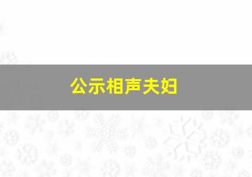 公示相声夫妇