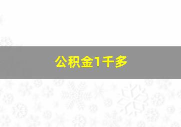 公积金1千多