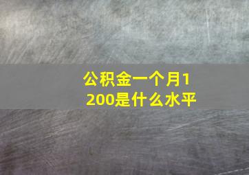 公积金一个月1200是什么水平