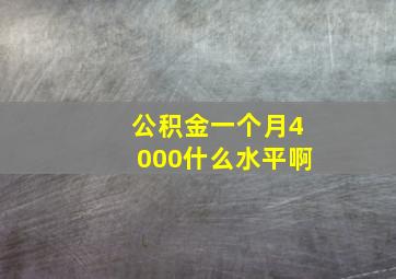 公积金一个月4000什么水平啊