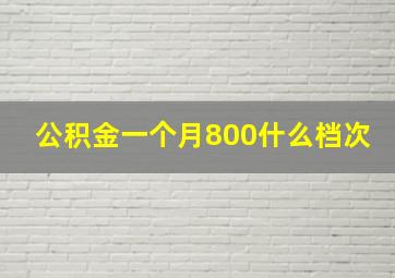 公积金一个月800什么档次