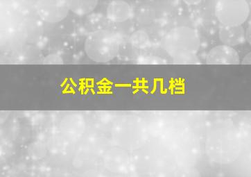 公积金一共几档