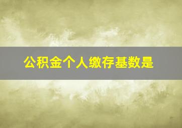 公积金个人缴存基数是