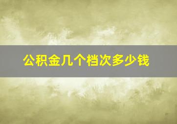 公积金几个档次多少钱