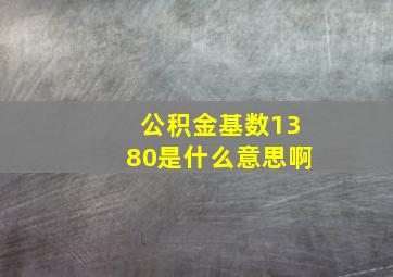 公积金基数1380是什么意思啊