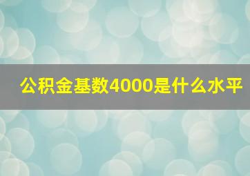 公积金基数4000是什么水平