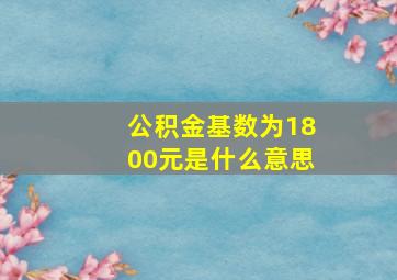 公积金基数为1800元是什么意思