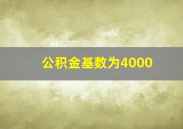 公积金基数为4000