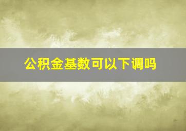 公积金基数可以下调吗