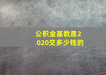 公积金基数是2020交多少钱的