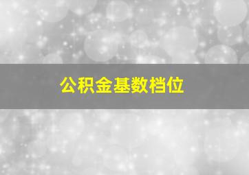 公积金基数档位