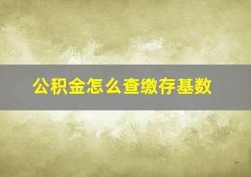 公积金怎么查缴存基数