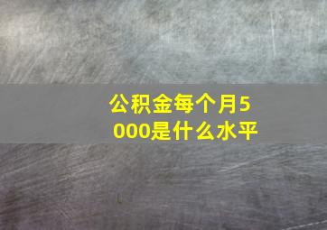 公积金每个月5000是什么水平