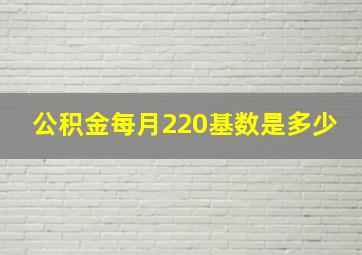 公积金每月220基数是多少