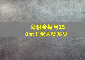 公积金每月250元工资大概多少