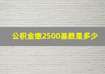 公积金缴2500基数是多少