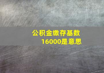 公积金缴存基数16000是意思