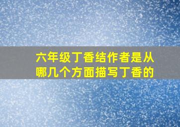 六年级丁香结作者是从哪几个方面描写丁香的