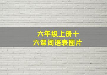 六年级上册十六课词语表图片