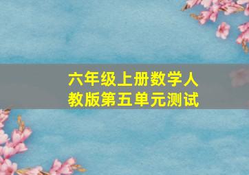 六年级上册数学人教版第五单元测试