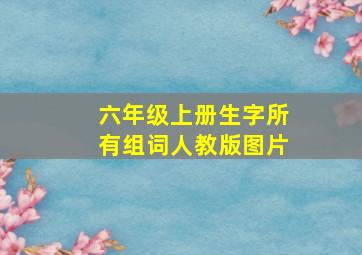 六年级上册生字所有组词人教版图片