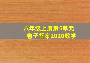 六年级上册第5单元卷子答案2020数学