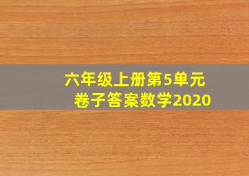 六年级上册第5单元卷子答案数学2020