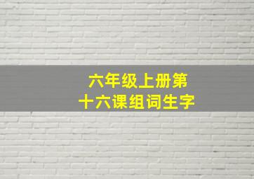 六年级上册第十六课组词生字