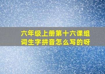 六年级上册第十六课组词生字拼音怎么写的呀