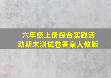 六年级上册综合实践活动期末测试卷答案人教版