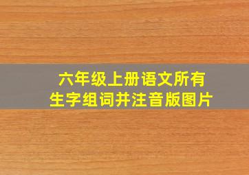 六年级上册语文所有生字组词并注音版图片