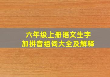 六年级上册语文生字加拼音组词大全及解释