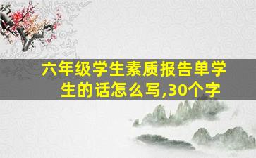 六年级学生素质报告单学生的话怎么写,30个字